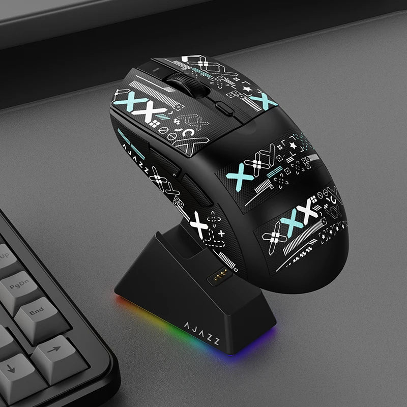 AJ139-V2-MC Tri-mode Wired/2.4GHz /BT Wireless Gaming Mouse with Dock PAW3311 Gaming Chipset 12000DPI Max