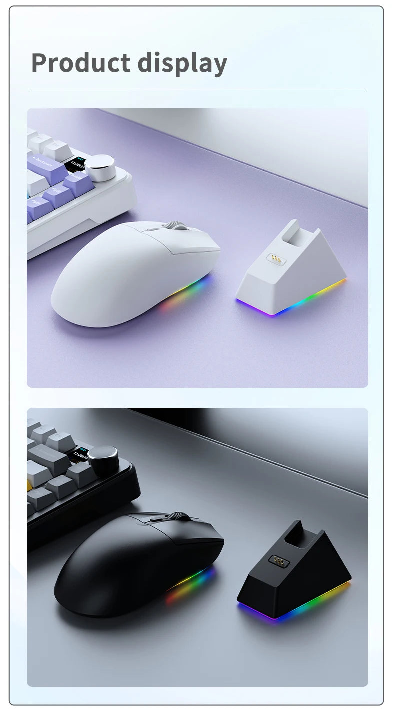 AJ139-V2-MC Tri-mode Wired/2.4GHz /BT Wireless Gaming Mouse with Dock PAW3311 Gaming Chipset 12000DPI Max