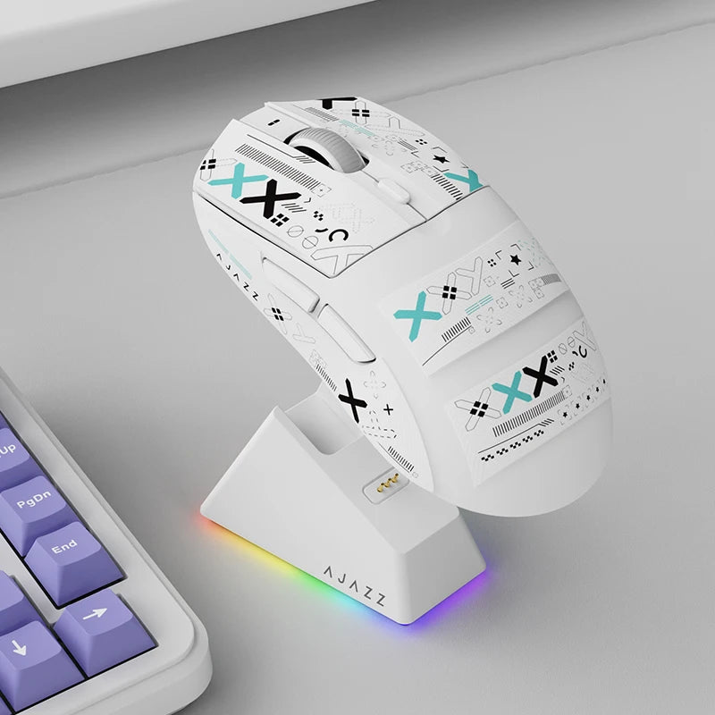 AJ139-V2-MC Tri-mode Wired/2.4GHz /BT Wireless Gaming Mouse with Dock PAW3311 Gaming Chipset 12000DPI Max